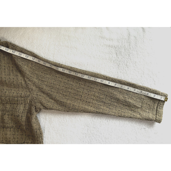 CP Shades Lady Jacket Button Front 4 pockets texture tweed french girl Flax -M - Picture 6 of 11